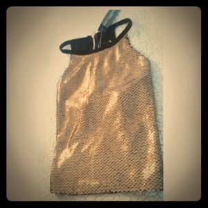 Gold sequin crop top